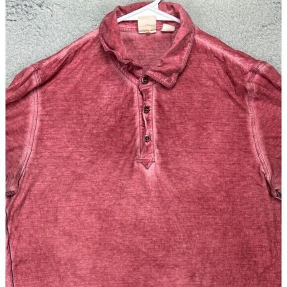Boss Orange Shirt Adult Medium Red Cotton Polo Casual Short Sleeve Rugby Mens